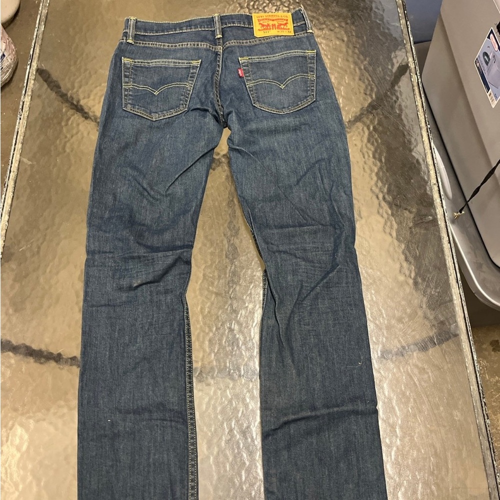 Levi's Men's Straight Jeans - Blue Denim - Picture 2 of 4